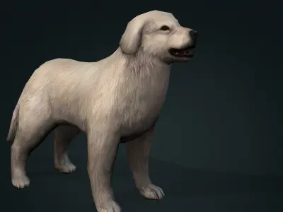 dog character rigged animated Low-poly 3D model