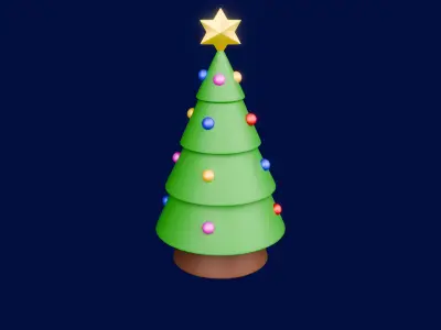 Christmas Tree 3D Printable Model - Festive Holiday Design 3D model