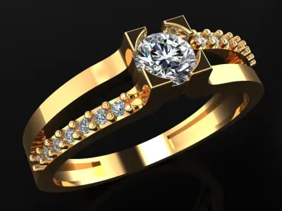 Women Ring 65 unique style diamond cut engagement women ring 3D print model