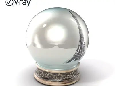 Eiffel Tower Glass Snow Globe model pack Low-poly 3D model