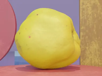 Quince fruit 06 high-poly 3D model