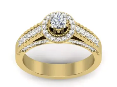 Solitaire Engagement Wedding Ring 3dmodel 3D print model