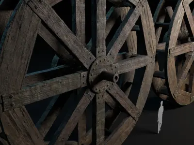 WATER MILL Low-poly 3D model
