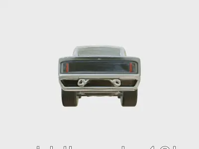 Classic Mustang Car 3D Model with Wild Spirit Low-poly 3D model