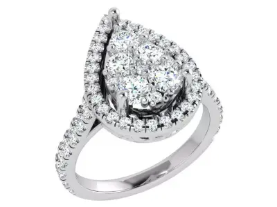 Pear Halo Ring 4118 3D print model