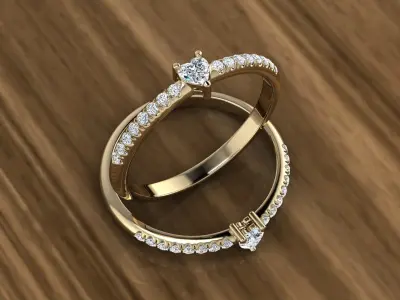 Diamond Jewelry Ring 3D print model
