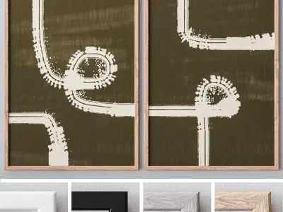 Set of large wall paintings  540 3D model