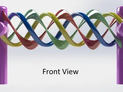 connector 5 bench made of colorful plastic Free 3D model