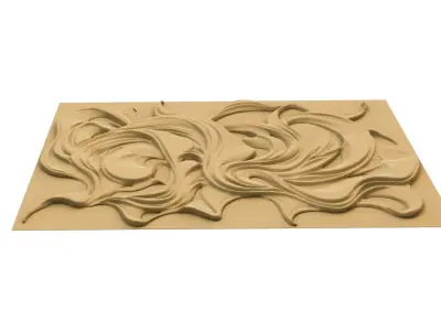 modern panel wall decor set wall relief mural CNC 93 3D model