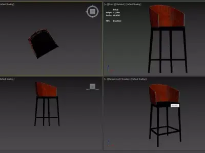 Bar Stool Wooden  Chair 3D model
