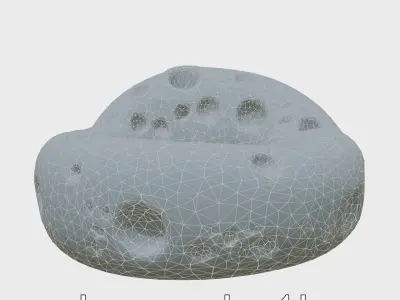 Moon Crater Plush Chair with Glowing Surface Low-poly 3D model