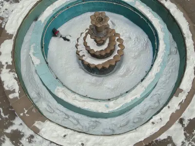 Fountain Scanned 3D PBR model Low-poly 3D model