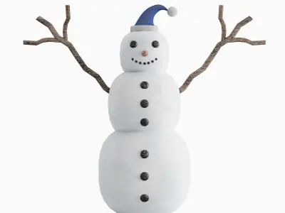 Snowman 04 Low-poly 3D model