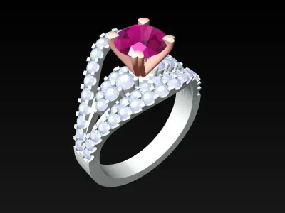 Diamond Ring - Womens Rings - N452 3D print model