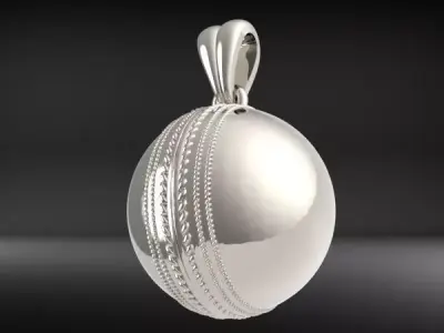 Solid Cricket Ball Pendant Necklace Jewelry 3D print model