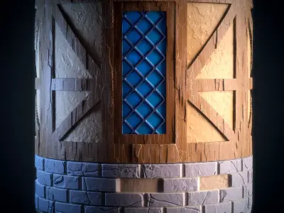 Wall Medieval Stylized - VOL 09 - SBsar - Maps 3D model