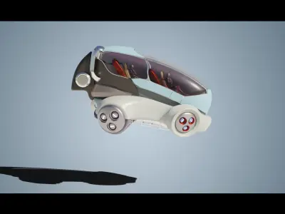 Simplistic Flying Vehicle 22 Low-poly 3D model