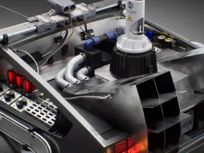 DMC DeLorean Low-poly 3D model