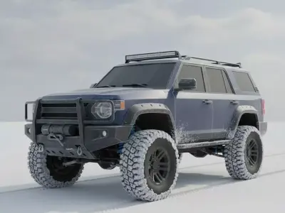 Winter Sale  Low-Poly Realistic 4x4 SUV Game-Ready Low-poly 3D model