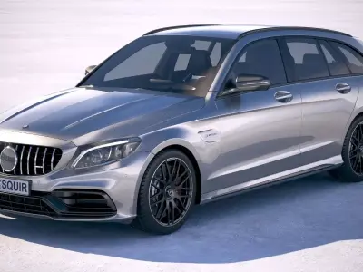 Mercedes C63 AMG S Estate 2019 3D model
