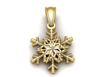 DAIMOND SNOWFLAKE PENDANT 3D PRINTABLE MODEL  3D print model