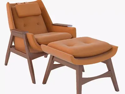 Adrian Pearsall Lounge Chair with Ottoman 3D model