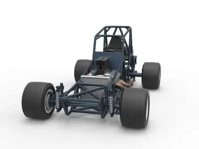 Vintage Asphalt Modified stock car Base V3 Scale 1 to 25 3D print model