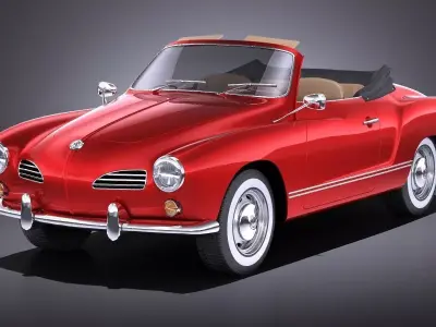 Volkswagen Karmann Ghia Cabrio 1955-1974 VRAY  3D model