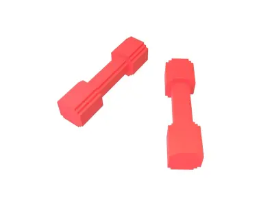Voxel Style DumbBell v1 009 Low-poly 3D model