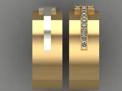 T Band Plain WITH Dubble Tone T Band With Daimonds 3D  Model 3D print model