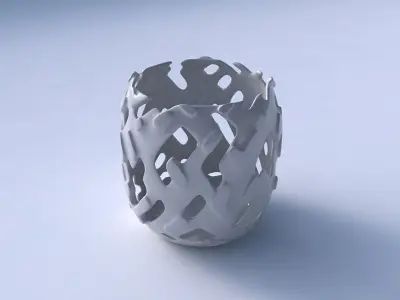 Bowl cylindrical with smooth cuts and bulges   3D print model