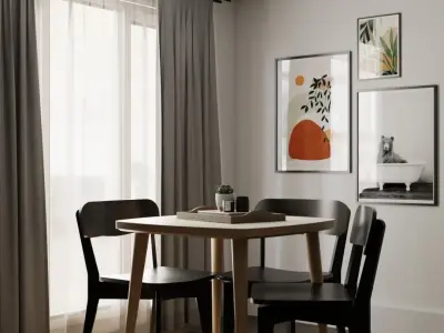 Table Decoration Candles in Tray 3D model