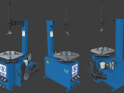 Tire Changer Machine Low-poly 3D model