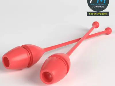 Rhythmic gymnastics clubs 3D model