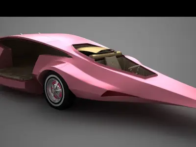 Pink Panther Car Low-poly 3D model