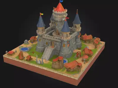 Medieval Fortress Model 3D model