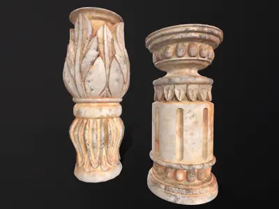 Marble Floral Garden Decoration Low-poly 3D model buy