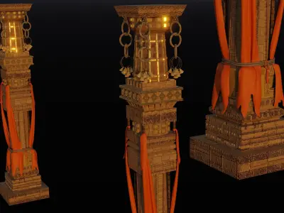 Indian style Piller 3D model