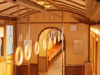 Spirited Away Train Low-poly 3D model