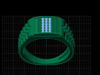 Print Ready STL 3DM  Gents Rings Diamond Men Ring  3D print model 91