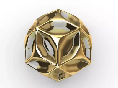 Faceted Decoration Ball and Vase 3D print model