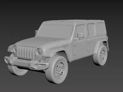 Jeep Wrangler Unlimited 2019 on a small scale 3D print model
