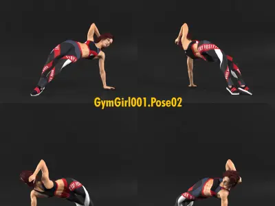 GymGirl in 14 Posed Ready Models 3D model