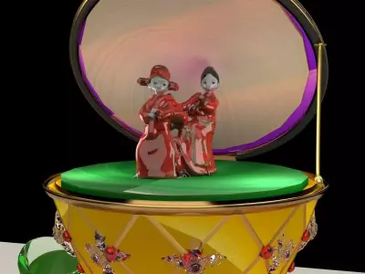 Chinese wedding doll 3D model