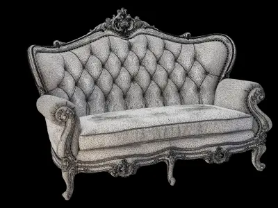 Leather sofa 3 3D model