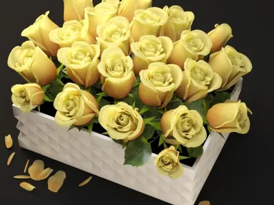 yellow flowerbox 3D model