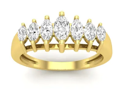 AV 659 Marquise Descending Wedding Ring 3D print model