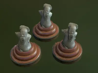 Ancient Stone Carving Low-poly 3D model