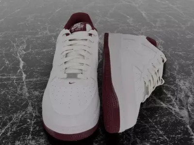 NIKE AIR FORCE 1 LOW WHITE DARK BEETROOT 3D SHOES 3D model