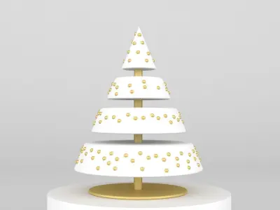 Christmas Trees With Stars 3D model